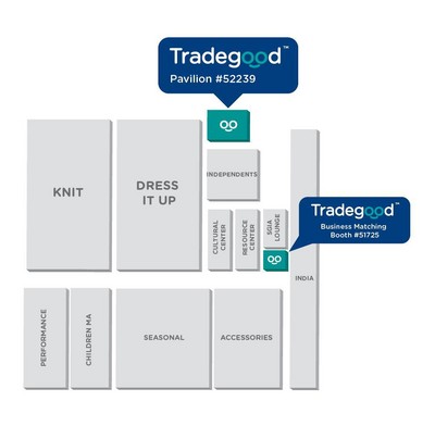 圖二：Tradegood展位示意圖  (展團展位號為52239，配對展位號為51725)